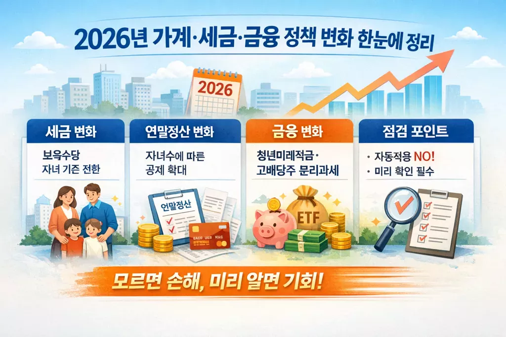 2026 바뀌는 정책, 이것 모르고 있으면 손해 (제 1편 가계, 세금, 금융) 2 2026 바뀌는 정책